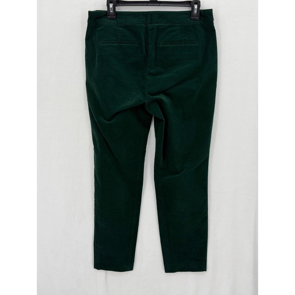Talbots Pants Womens 10 Emerald Green Velour High Rise Holiday Whimsigoth Office - Picture 3 of 8